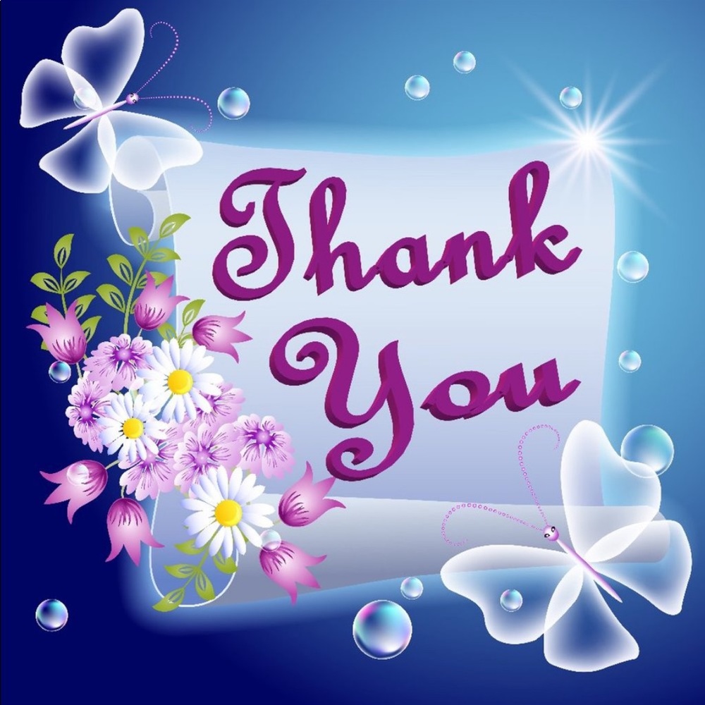 100 (2x2 Inch) Square Stickers, Butterfly , Flowers , High Gloss, Thank You - Picture 3 of 3